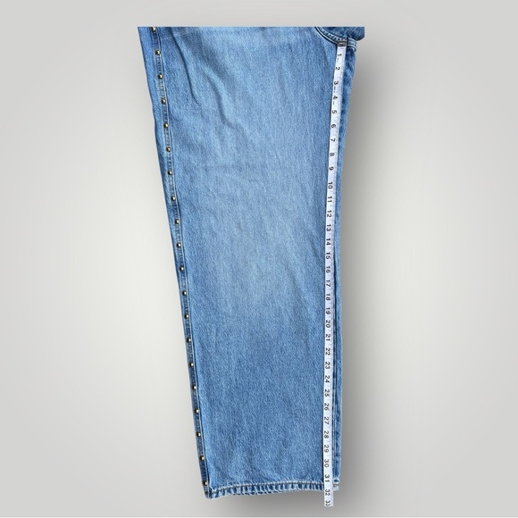 Universal Thread Baggy Studded Jeans Women 16 Mid Rise Light Wash Denim - Picture 5 of 9